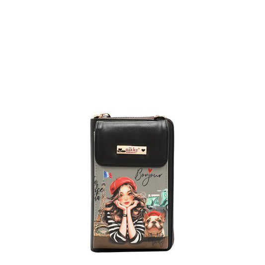 NIKKY PHONE/WALLET CROSSBODY BAG - NK24002 ESSENCE OF YOU / EIFFEL DREAMS / NOSTALGIA / FAIRY TALE / I LIVE TO TRAVEL / TRIO / FLOWER DAY / URBAN COFFEE DREAM                    MEANT TO LOVE YOU /  FAIRY TALE /