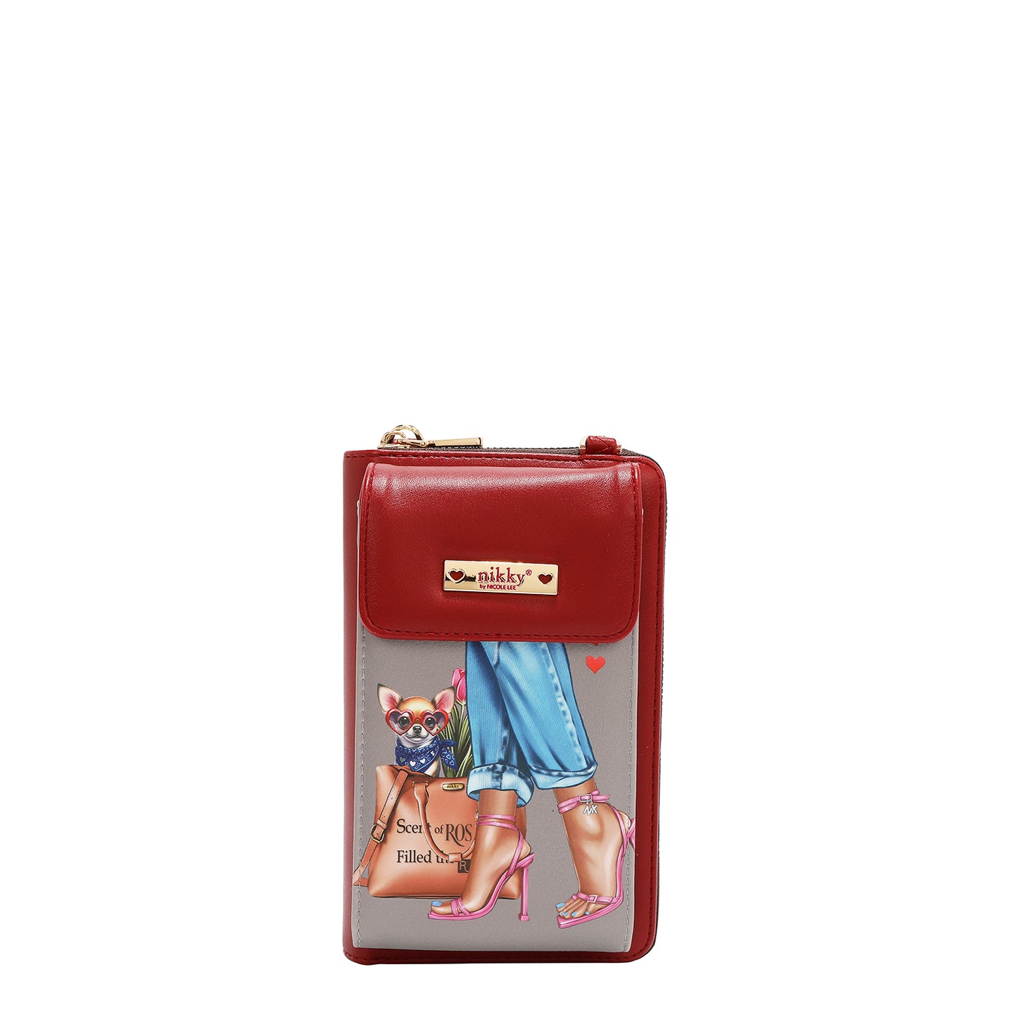 NIKKY PHONE/WALLET CROSSBODY BAG - NK24002 ESSENCE OF YOU / EIFFEL DREAMS / NOSTALGIA / FAIRY TALE / I LIVE TO TRAVEL / TRIO / FLOWER DAY / URBAN COFFEE DREAM                    MEANT TO LOVE YOU /  FAIRY TALE /