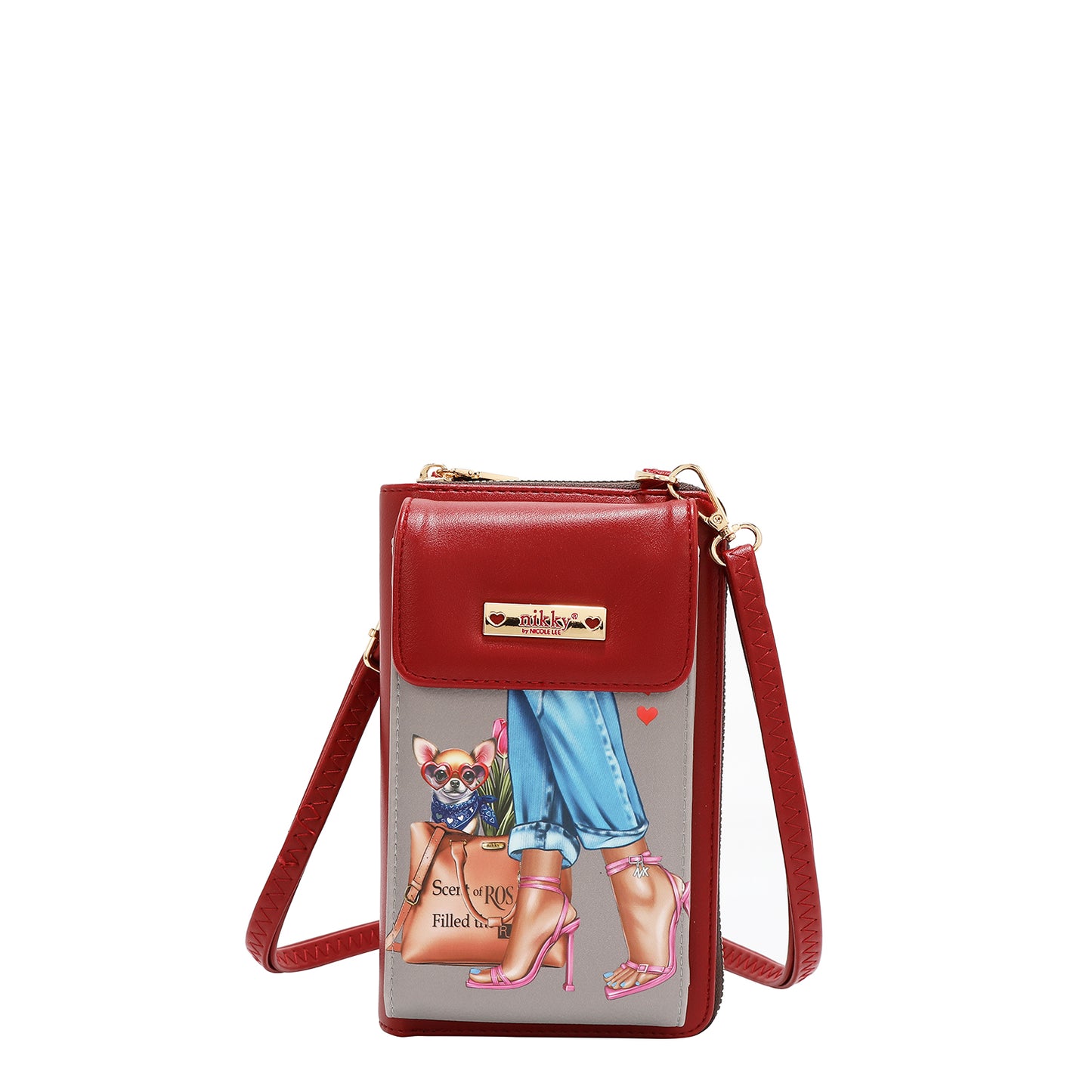 NIKKY PHONE/WALLET CROSSBODY BAG - NK24002 ESSENCE OF YOU / EIFFEL DREAMS / NOSTALGIA / FAIRY TALE / I LIVE TO TRAVEL / TRIO / FLOWER DAY / URBAN COFFEE DREAM                    MEANT TO LOVE YOU /  FAIRY TALE /