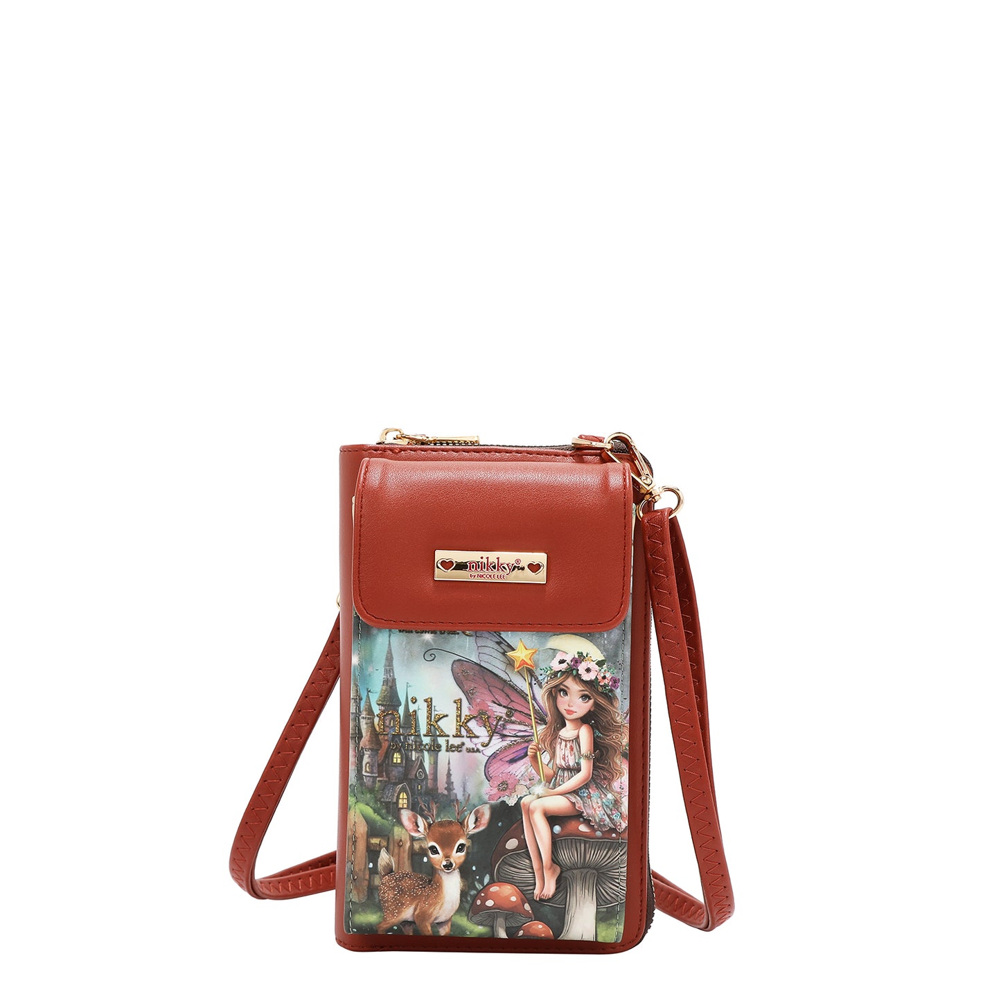 NIKKY PHONE/WALLET CROSSBODY BAG - NK24002 ESSENCE OF YOU / EIFFEL DREAMS / NOSTALGIA / FAIRY TALE / I LIVE TO TRAVEL / TRIO / FLOWER DAY / URBAN COFFEE DREAM                    MEANT TO LOVE YOU /  FAIRY TALE /