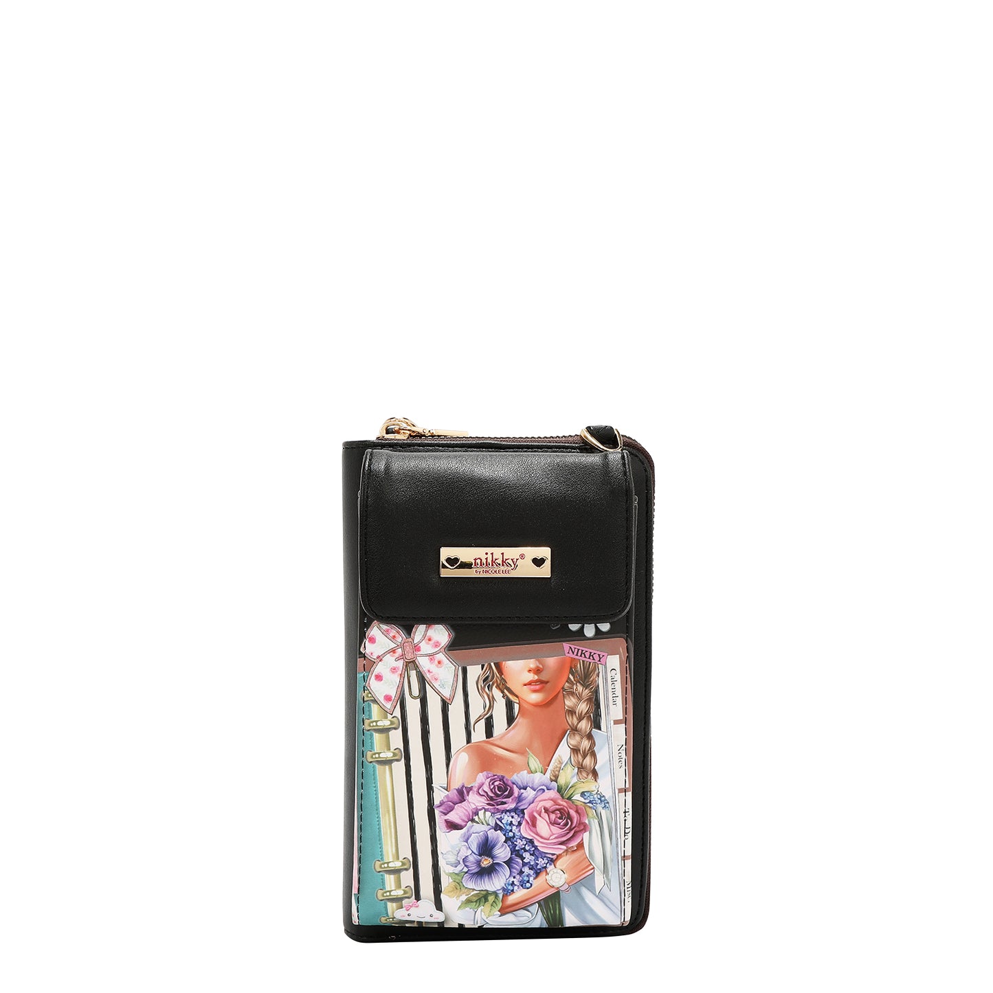 NIKKY PHONE/WALLET CROSSBODY BAG - NK24002 ESSENCE OF YOU / EIFFEL DREAMS / NOSTALGIA / FAIRY TALE / I LIVE TO TRAVEL / TRIO / FLOWER DAY / URBAN COFFEE DREAM                    MEANT TO LOVE YOU /  FAIRY TALE /