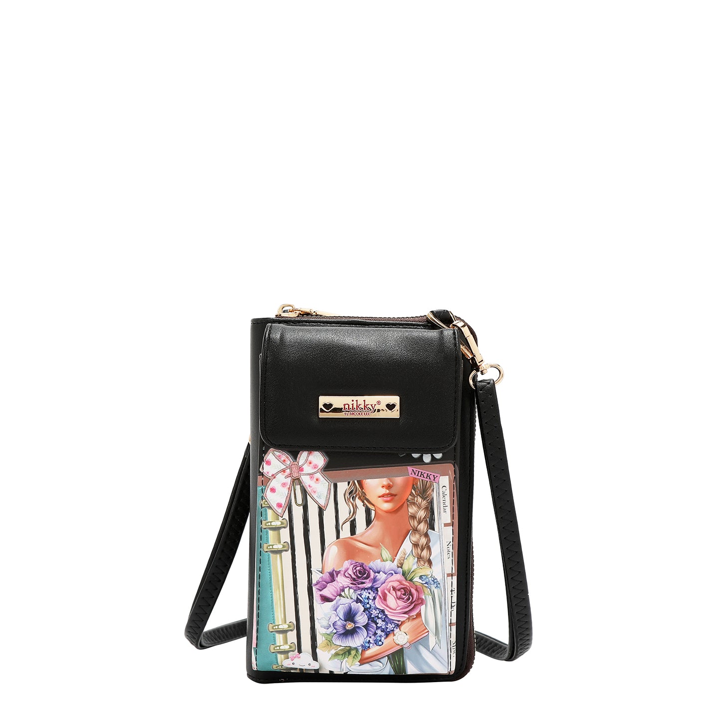 NIKKY PHONE/WALLET CROSSBODY BAG - NK24002 ESSENCE OF YOU / EIFFEL DREAMS / NOSTALGIA / FAIRY TALE / I LIVE TO TRAVEL / TRIO / FLOWER DAY / URBAN COFFEE DREAM                    MEANT TO LOVE YOU /  FAIRY TALE /