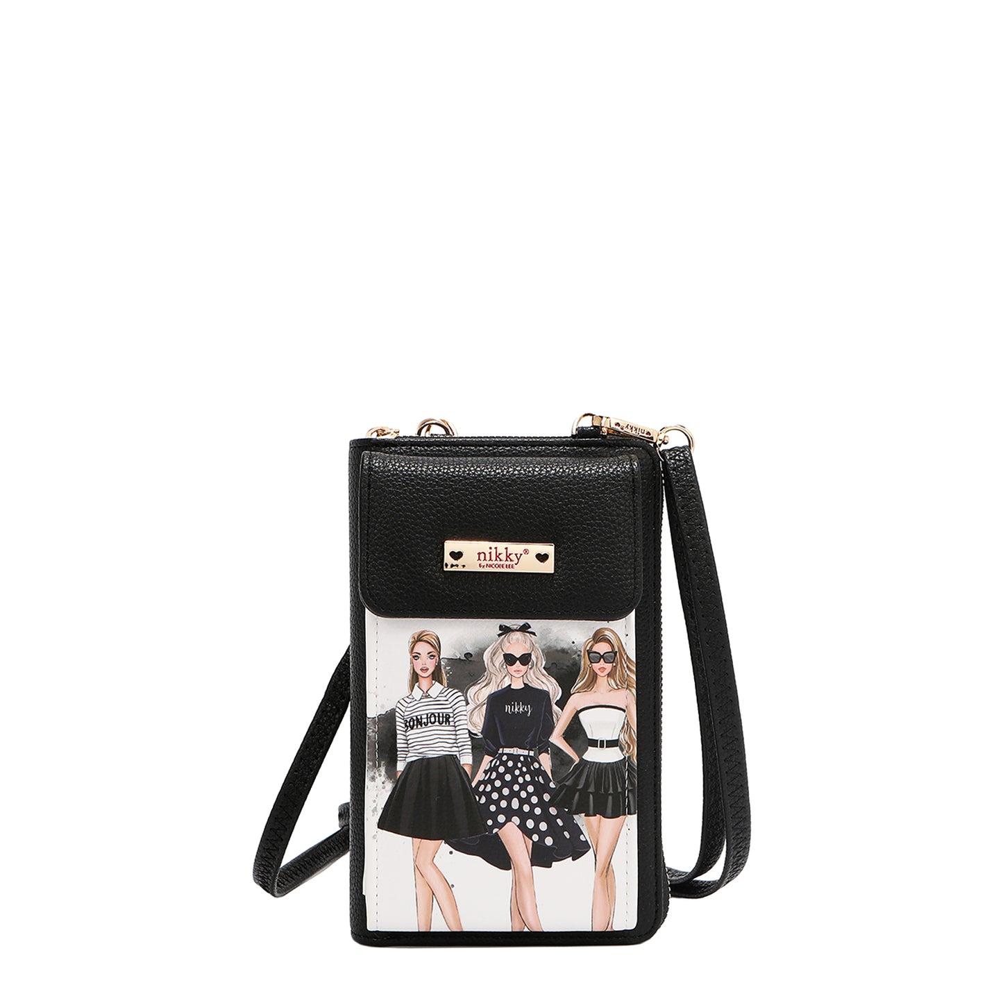 NIKKY PHONE/WALLET CROSSBODY BAG - NK24002 ESSENCE OF YOU / EIFFEL DREAMS / NOSTALGIA / FAIRY TALE / I LIVE TO TRAVEL / TRIO / FLOWER DAY / URBAN COFFEE DREAM                    MEANT TO LOVE YOU /  FAIRY TALE /