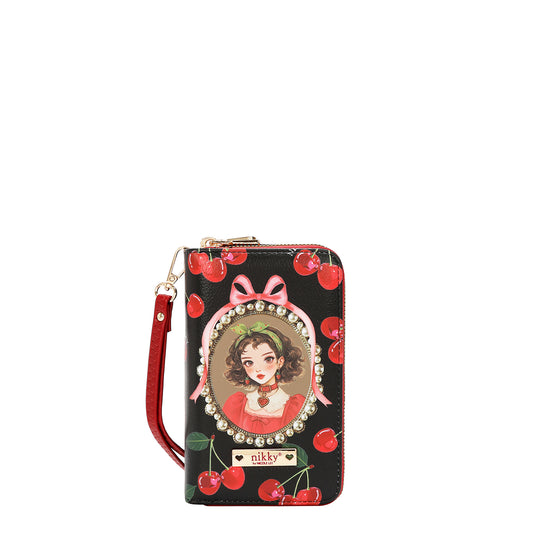 NIKKY MEDIUM DOUBLE ZIPPER WALLET - NK24003 CHERRY LIPS BLACK / SWEET GIRL / ESSENCE OF YOU / EIFFEL DREMAS / MEANT TO LOVE YOU / FAIRY TALE /  NOSTAGIA /