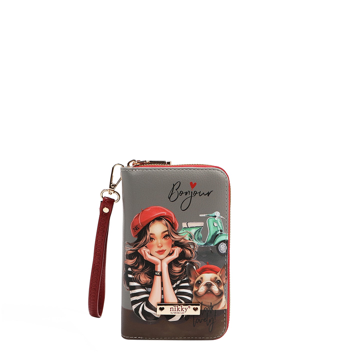 NIKKY MEDIUM DOUBLE ZIPPER WALLET - NK24003 CHERRY LIPS BLACK / SWEET GIRL / ESSENCE OF YOU / EIFFEL DREMAS / MEANT TO LOVE YOU / FAIRY TALE /  NOSTAGIA /