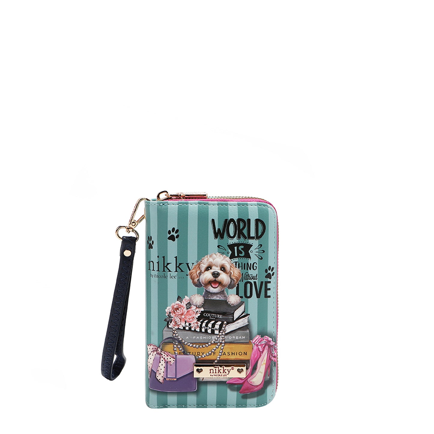 NIKKY MEDIUM DOUBLE ZIPPER WALLET - NK24003 CHERRY LIPS BLACK / SWEET GIRL / ESSENCE OF YOU / EIFFEL DREMAS / MEANT TO LOVE YOU / FAIRY TALE /  NOSTAGIA /