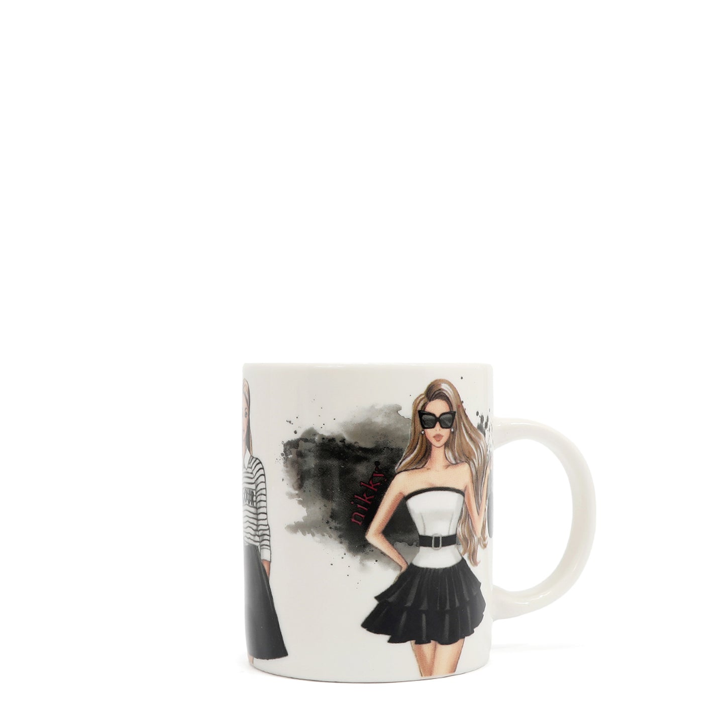 NIKKY CERAMIC MUG WITH BUNNY KEYCHAIN - NK24008 FLOWER DAY / I LIVE TO TRAVEL /  TRIO /  URBAN COFFEE DREAM /  BEST BUDDIES
