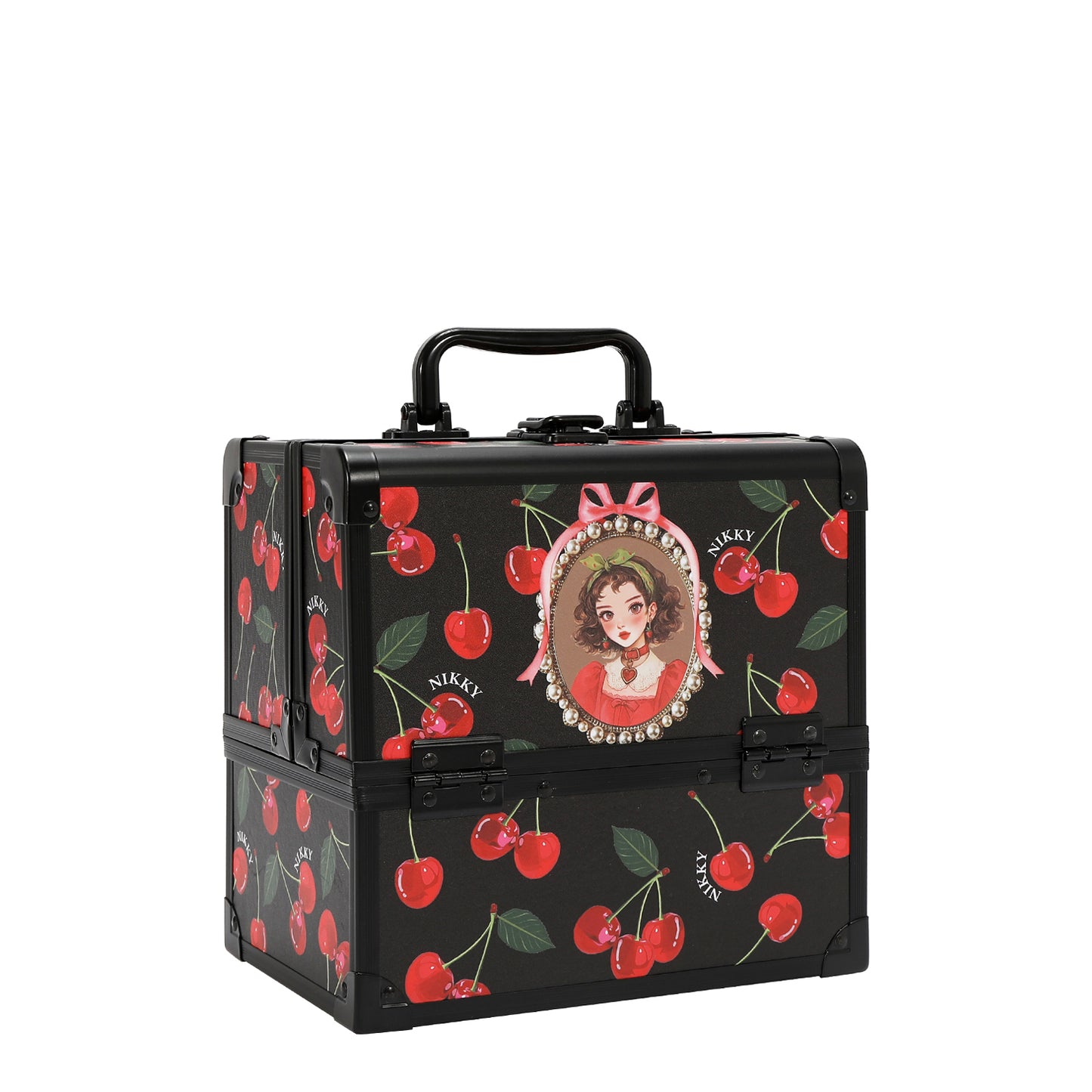 MULTI-TIER COSMETIC ORGANIZER CASE - NK25004 CERRY LIPS BLACK / SWEET GIRL / ESSENCE OF YOU / EIFFEL DREAMS /  MEANT TO LOVE YOU /  FAIRY TALE