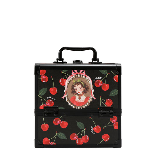 MULTI-TIER COSMETIC ORGANIZER CASE - NK25004 CHERRY LIPS BLACK / SWEET GIRL / ESSENCE OF YOU /  EIFFEL DREAMS /  MEANT TO LOVE YOU /  FAIRY TALE