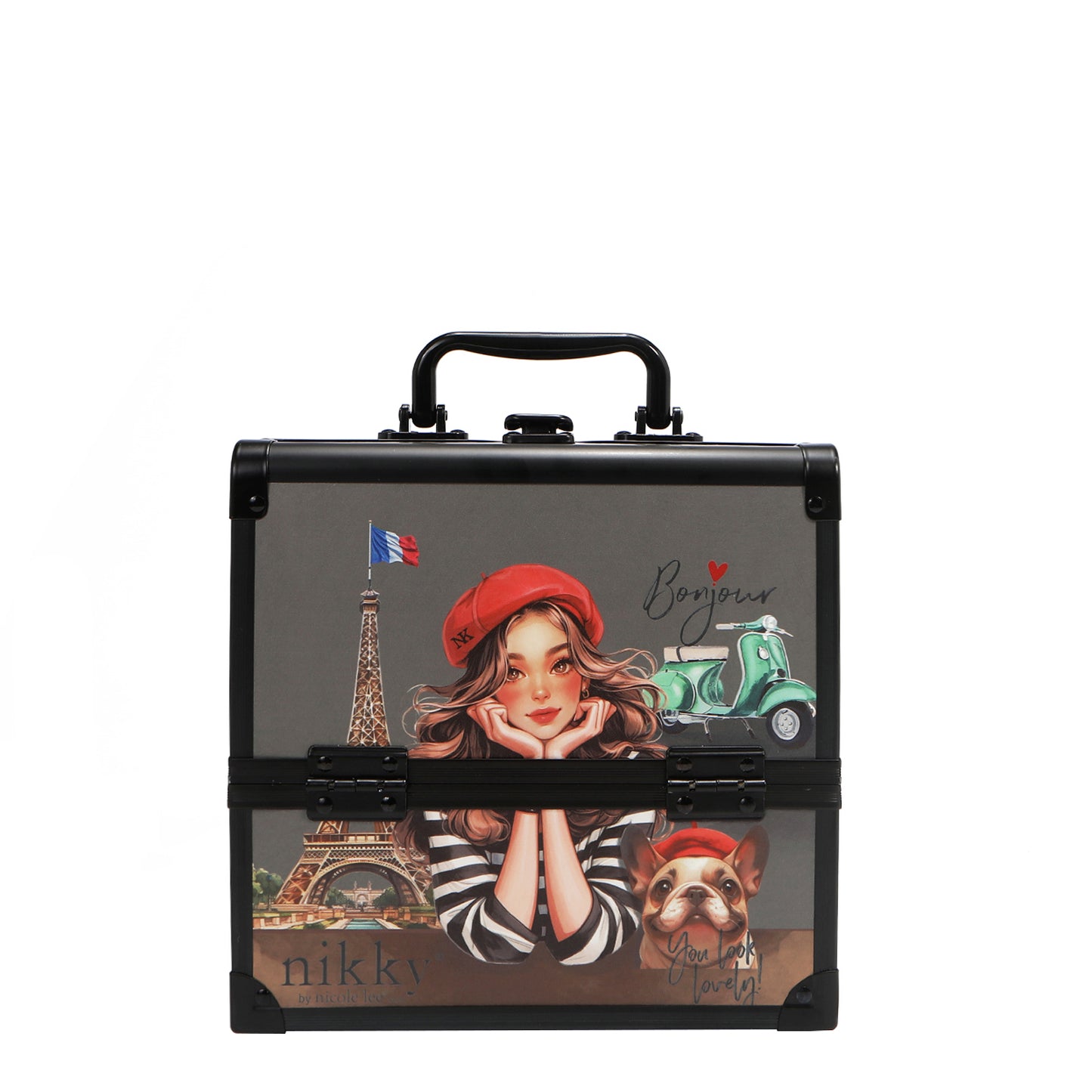 MULTI-TIER COSMETIC ORGANIZER CASE - NK25004 CERRY LIPS BLACK / SWEET GIRL / ESSENCE OF YOU / EIFFEL DREAMS /  MEANT TO LOVE YOU /  FAIRY TALE