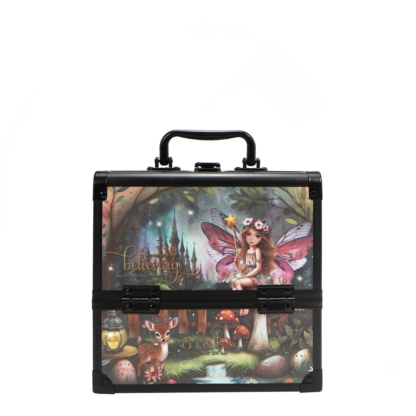 MULTI-TIER COSMETIC ORGANIZER CASE - NK25004 CERRY LIPS BLACK / SWEET GIRL / ESSENCE OF YOU / EIFFEL DREAMS /  MEANT TO LOVE YOU /  FAIRY TALE