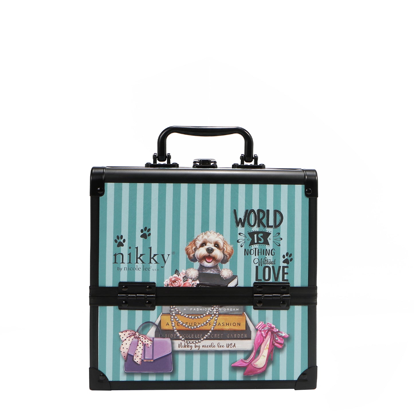 MULTI-TIER COSMETIC ORGANIZER CASE - NK25004 CERRY LIPS BLACK / SWEET GIRL / ESSENCE OF YOU / EIFFEL DREAMS /  MEANT TO LOVE YOU /  FAIRY TALE