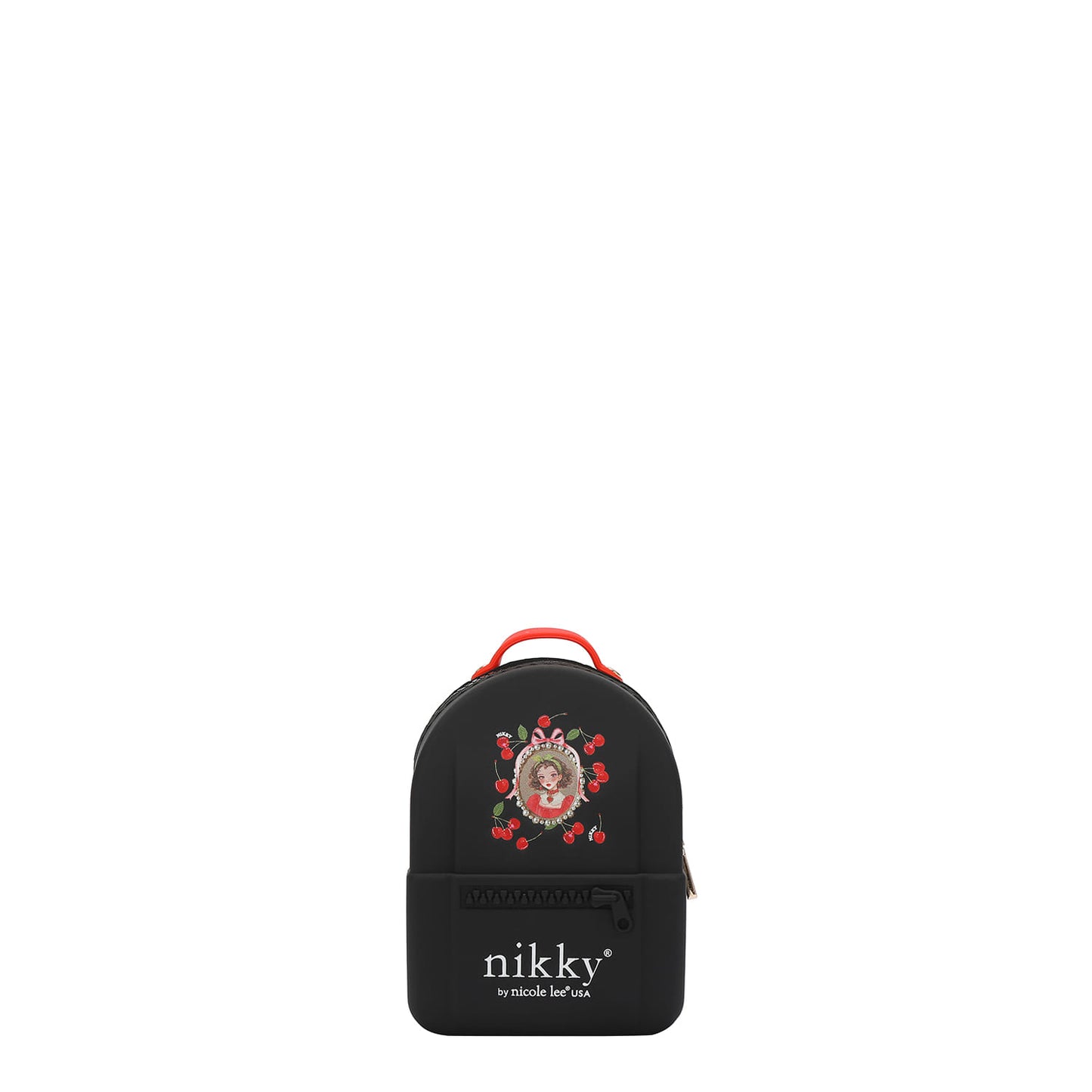 MINI SILICONE BACKPACK - NK25037 CHERRY LIPS BLACK