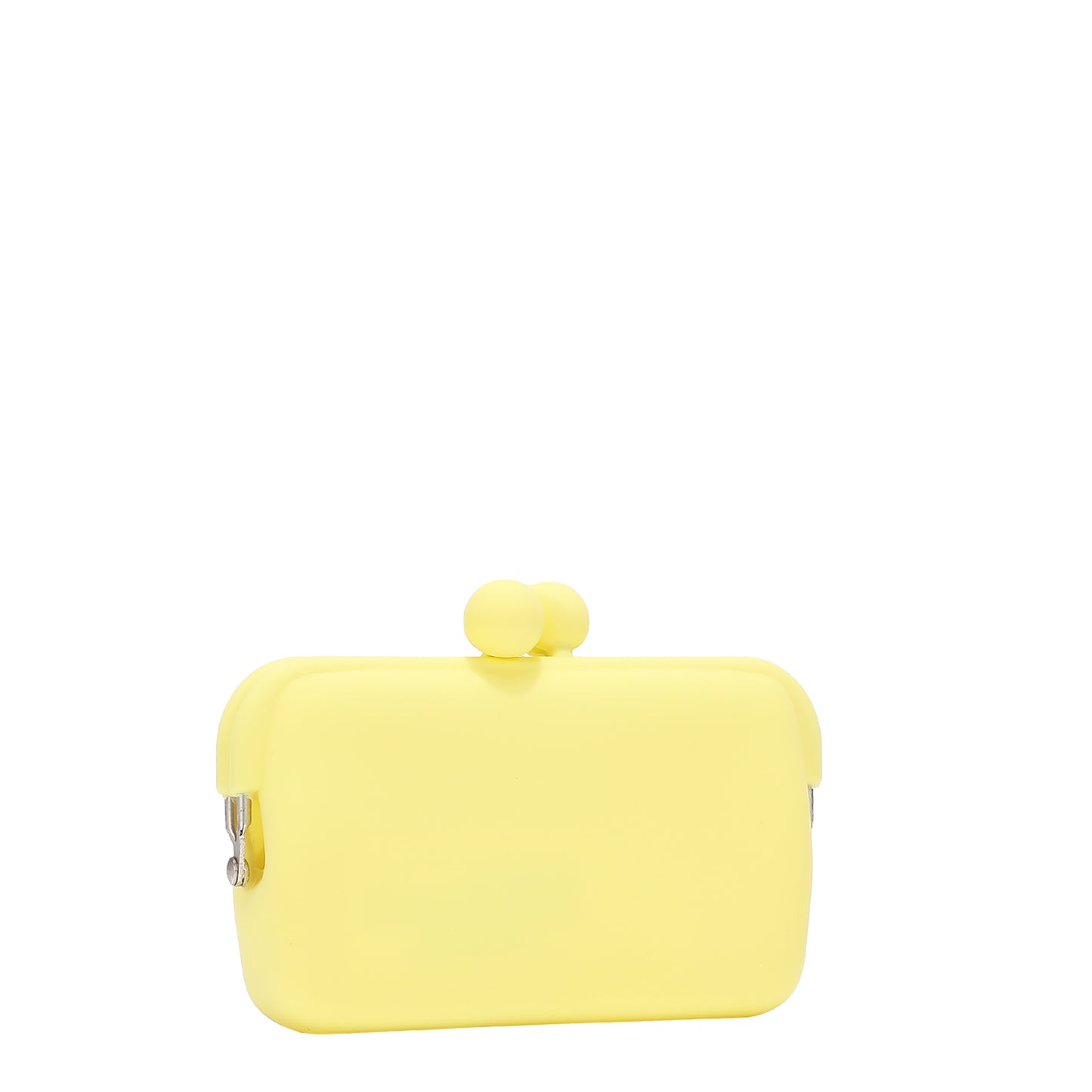 SILICONE CLASP COIN PURSE - NK25038 CHERRY LIPS BLACK / SWEET GIRL YELLOW