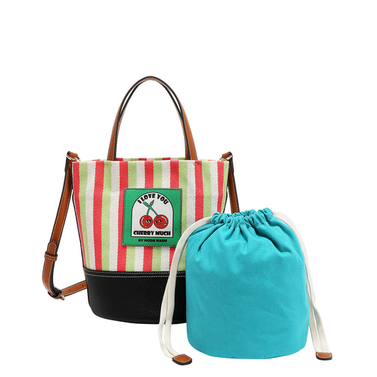 SOLANA BAG - BUCKET BAG -  NN1155 NAVY/ PINK / GREEN / CANDY