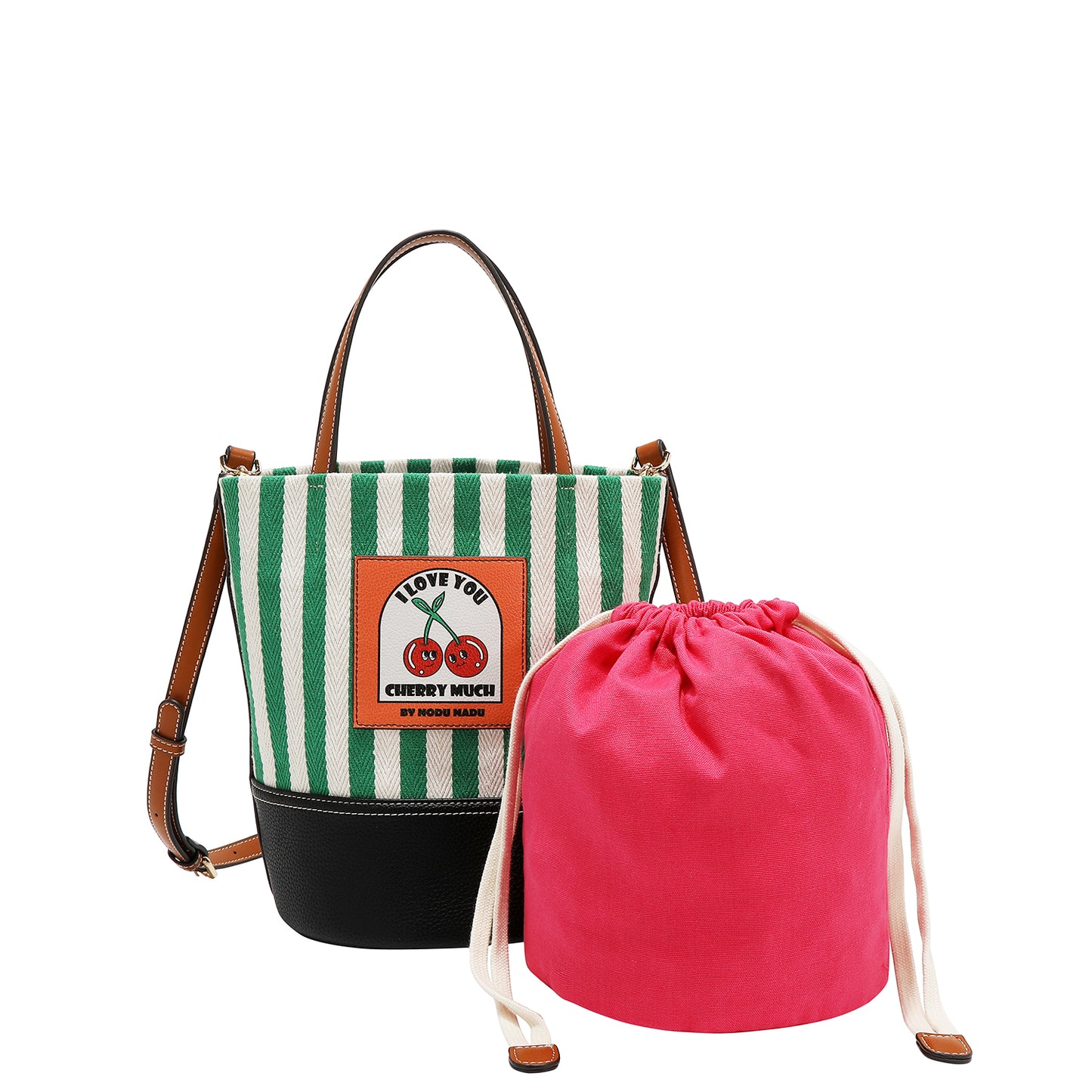 SOLANA BAG - BUCKET BAG -  NN1155 NAVY/ PINK / GREEN / CANDY