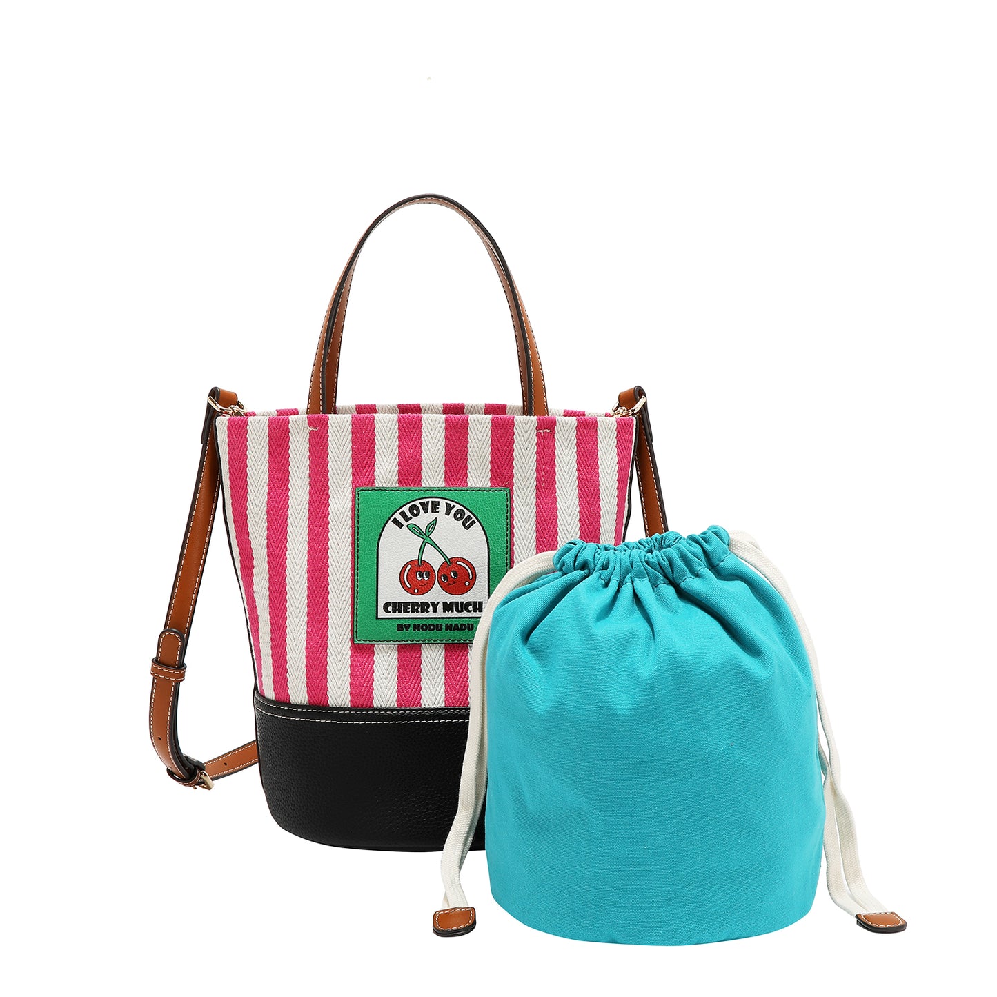 SOLANA BAG - BUCKET BAG -  NN1155 NAVY/ PINK / GREEN / CANDY