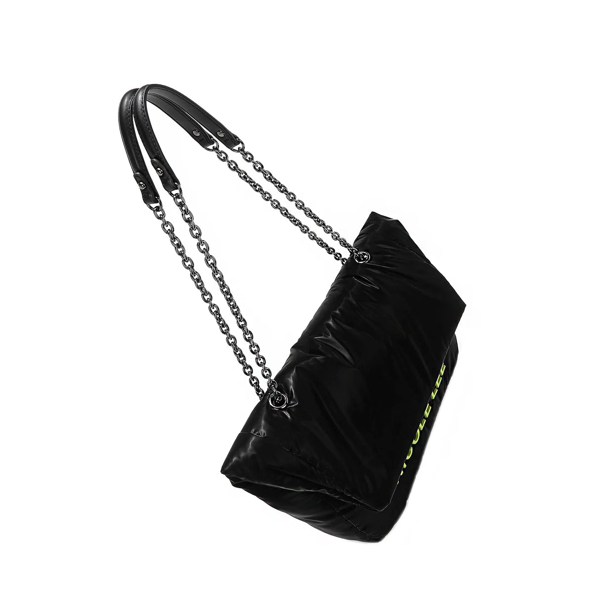PUFFY LARGE FLAP BAG - P17016 BLACK