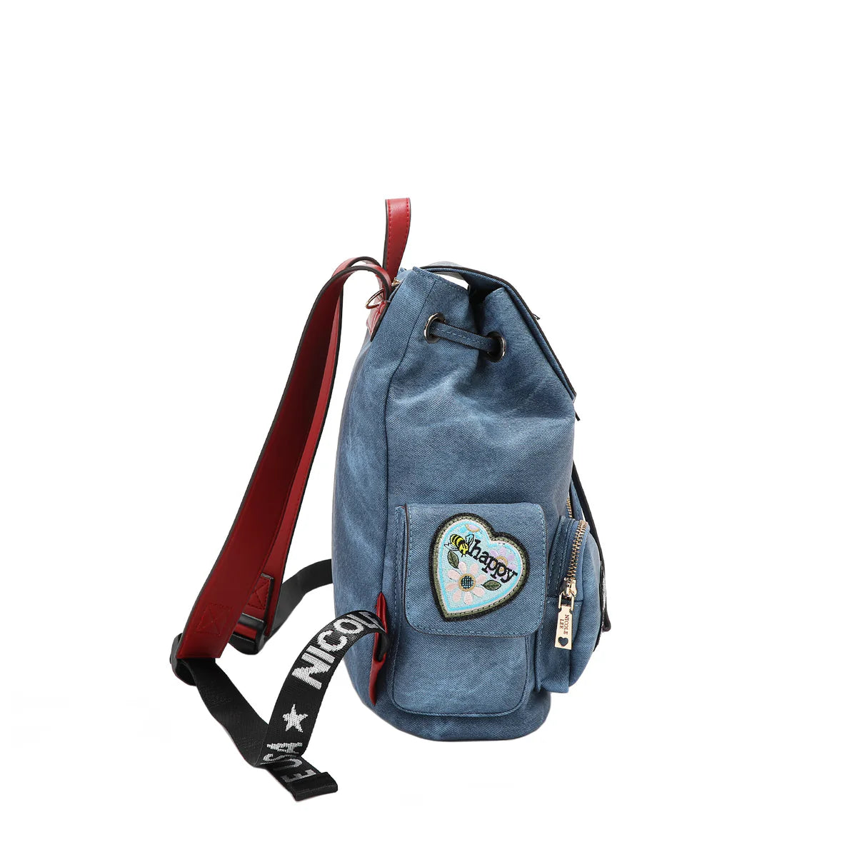 MULTI PATCH BACKPACK - P17085 BLUE / GREEN / RED / BROWN