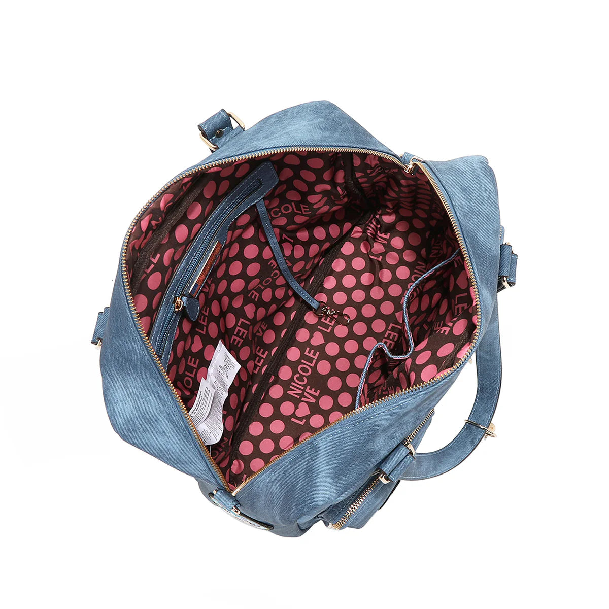 MULTI PATCH ZIPPER BAG -  P17087 GREEN / RED / BROWN / BLUE