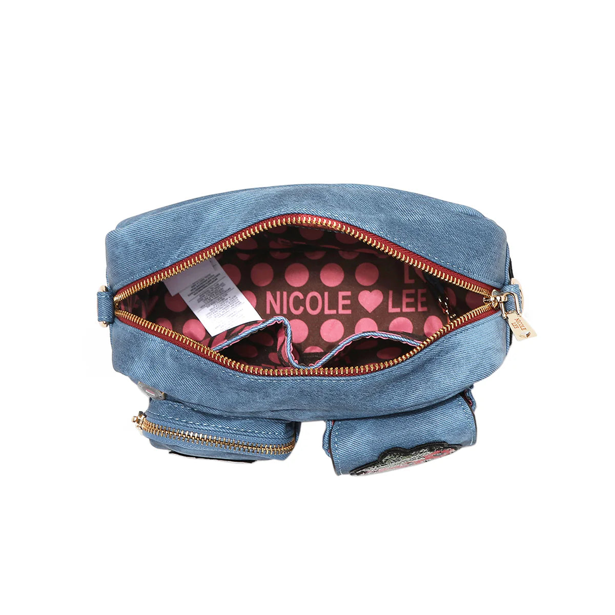 MULTI PATCH CROSSBODY - P17088 BLUE / GREEN / BROWN / RED