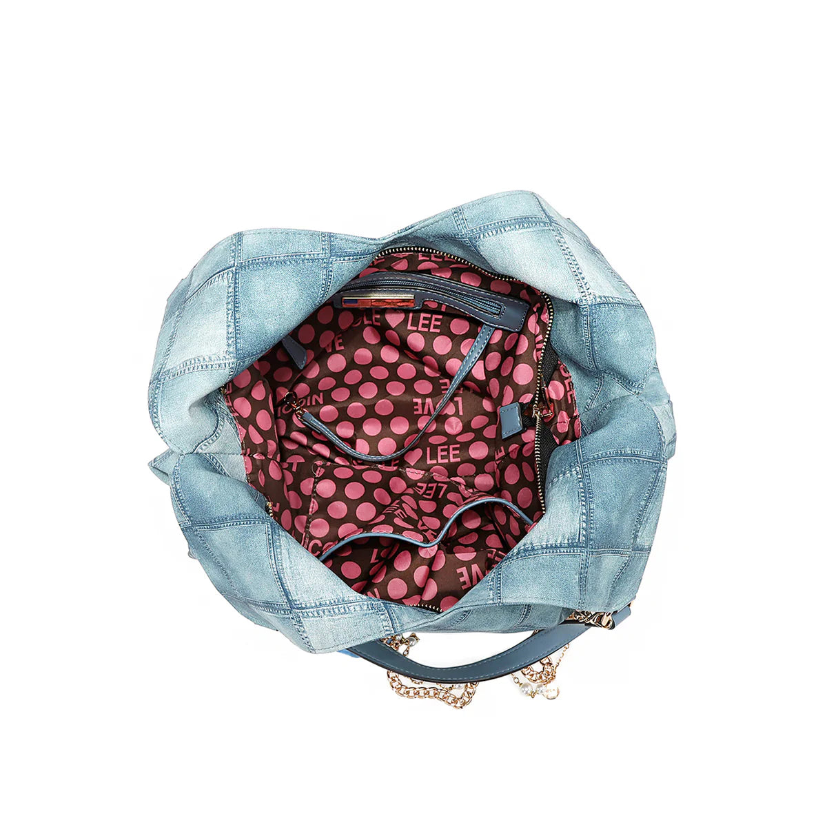 BLUE FLOWER LARGE SHOULDER BAG - P17089 BLUE