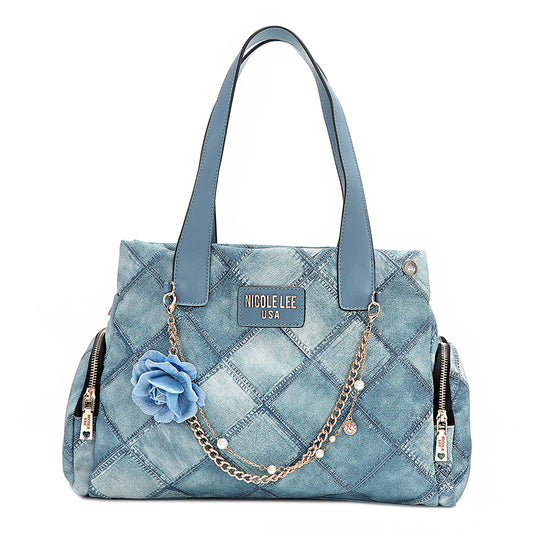 BLUE FLOWER HANDBAG - P17091 BLUE