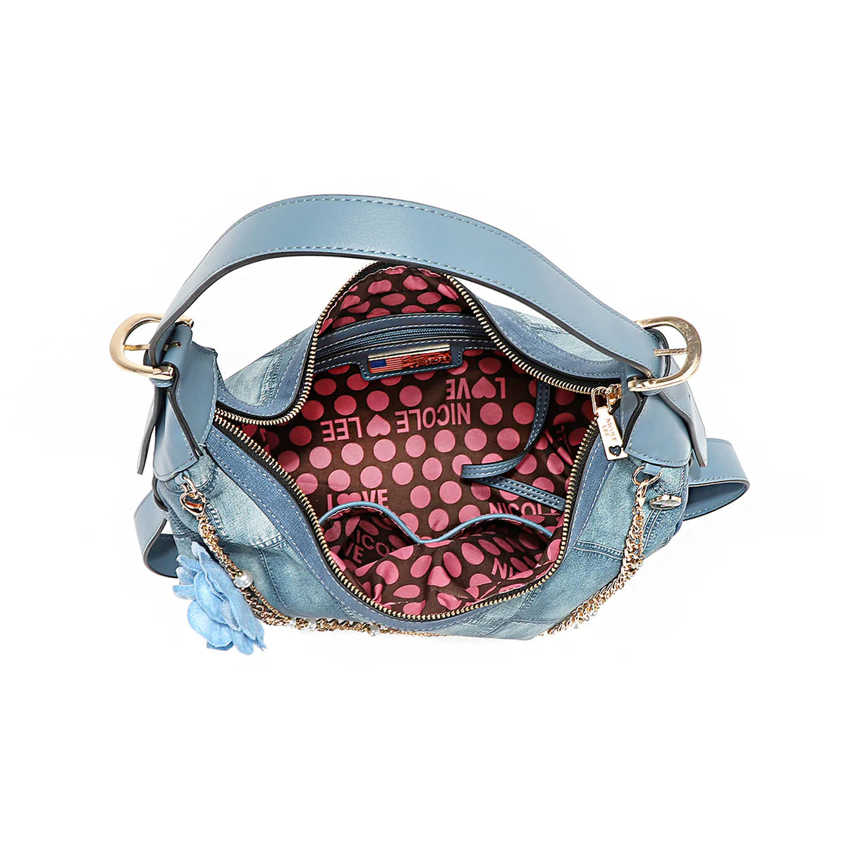 BLUE FLOWER SHOULDER BAG - P17092 BLUE