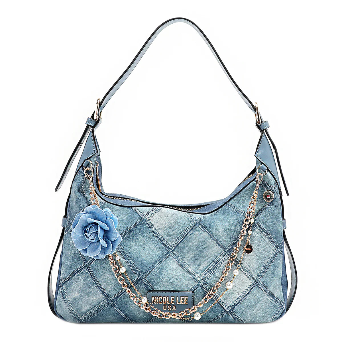 BLUE FLOWER SHOULDER BAG - P17092 BLUE