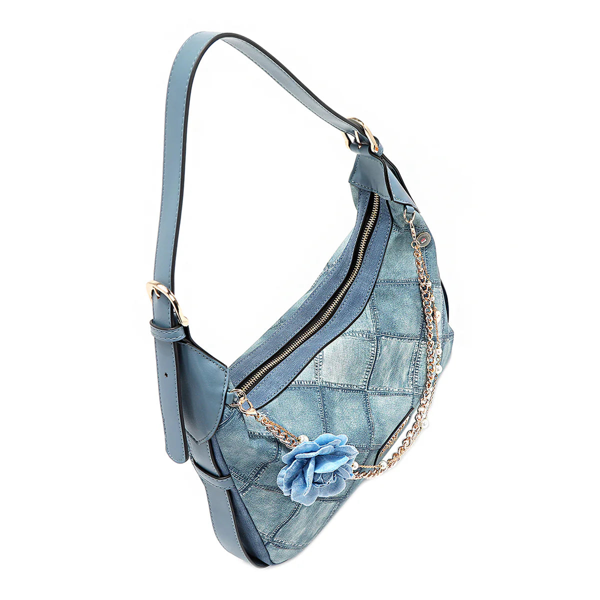 BLUE FLOWER SHOULDER BAG - P17092 BLUE
