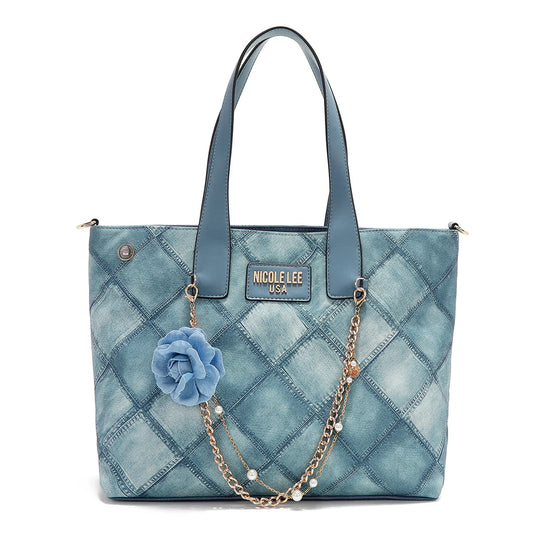 BLUE FLOWER TOTE - P17093 BLUE