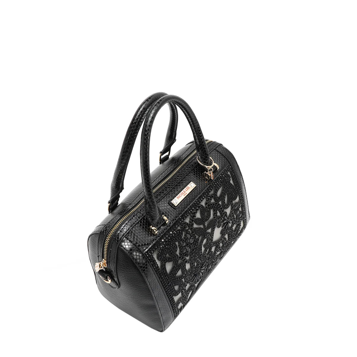 LACE BOSTON BAG -  P17094 BLACK