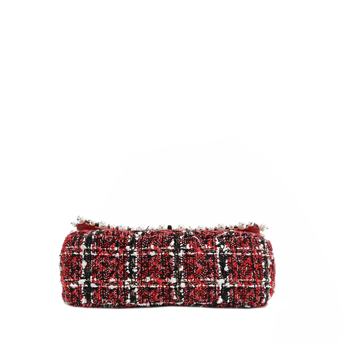 TWEED CLUTCH FLAP BAG - P17099 RED / GREEN / BEIGE / BLACK