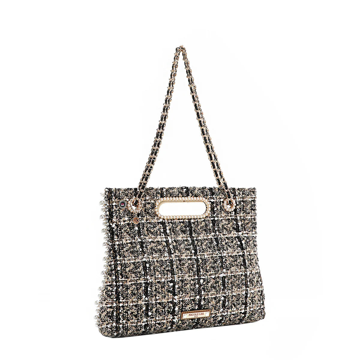 TWEED CLUTCH BAG - P17100 RED / BLACK / BEIGE / GREEN