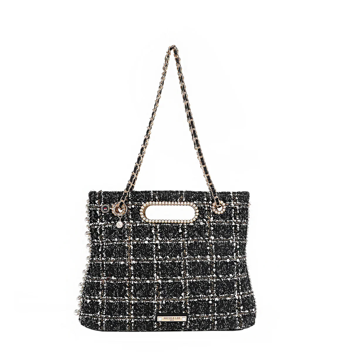TWEED CLUTCH BAG - P17100 RED / BLACK / BEIGE / GREEN