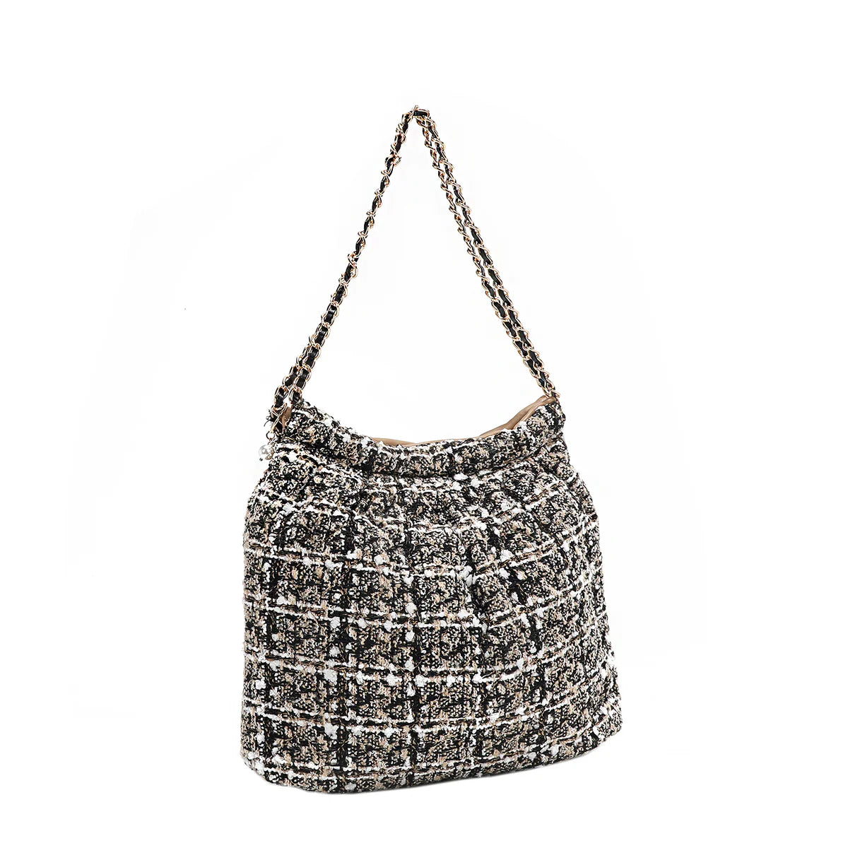 TWEED SHOULDER BAG - P17101 RED / BLACK / BEIGE / GREEN