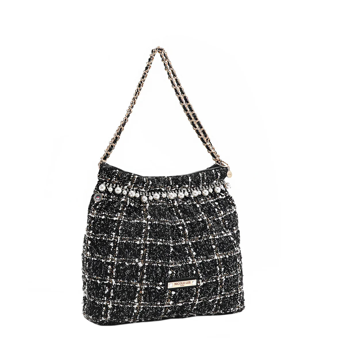 TWEED SHOULDER BAG - P17101 RED / BLACK / BEIGE / GREEN
