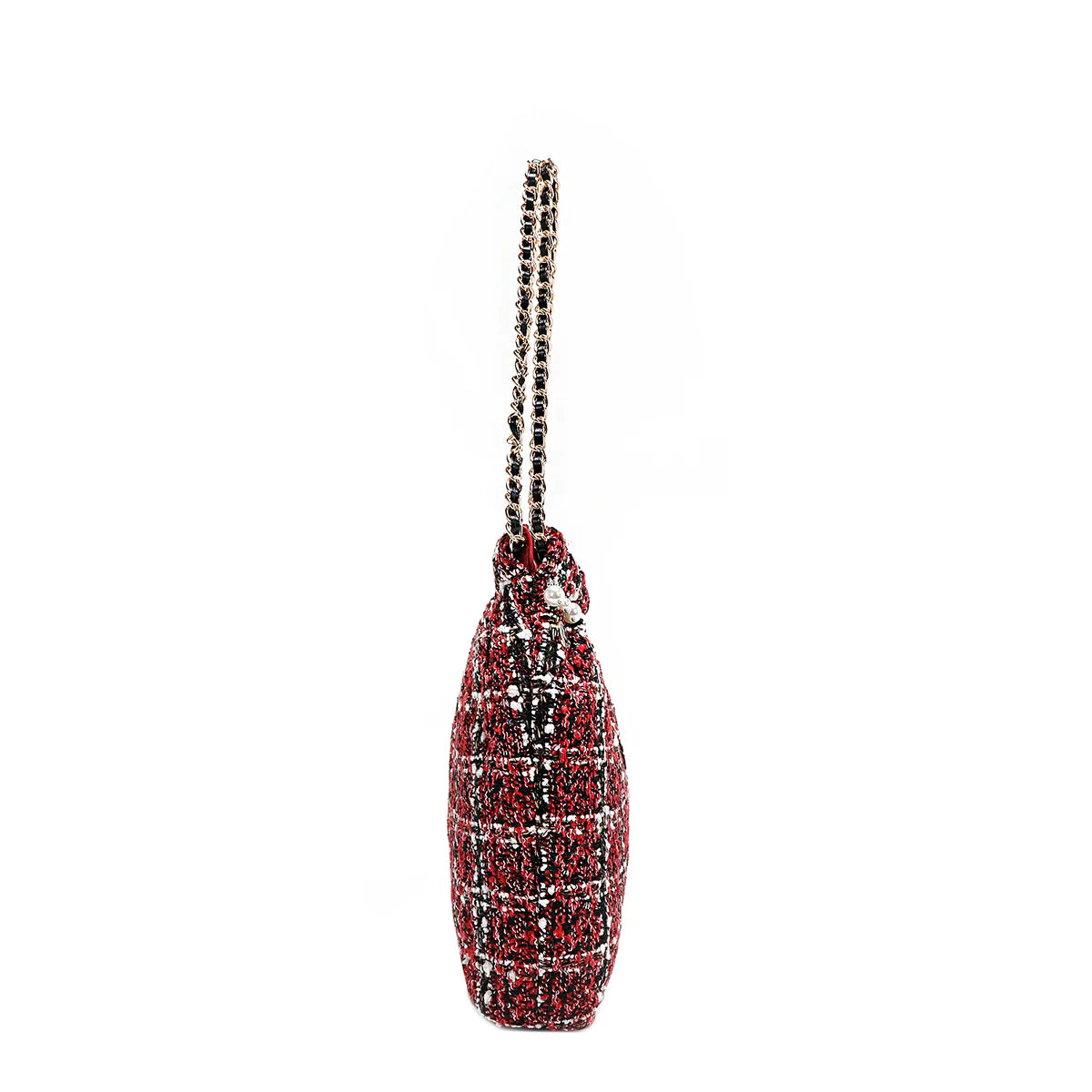 TWEED SHOULDER BAG - P17101 RED / BLACK / BEIGE / GREEN