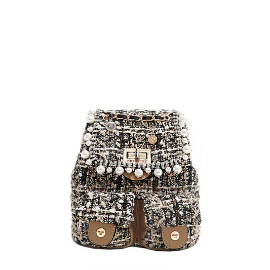 TWEED MINI BACKPACK - P17102 RED / BLACK / GREEN / BEIGE
