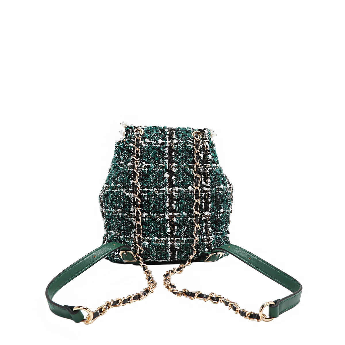 TWEED MINI BACKPACK - P17102 RED / BLACK / GREEN / BEIGE