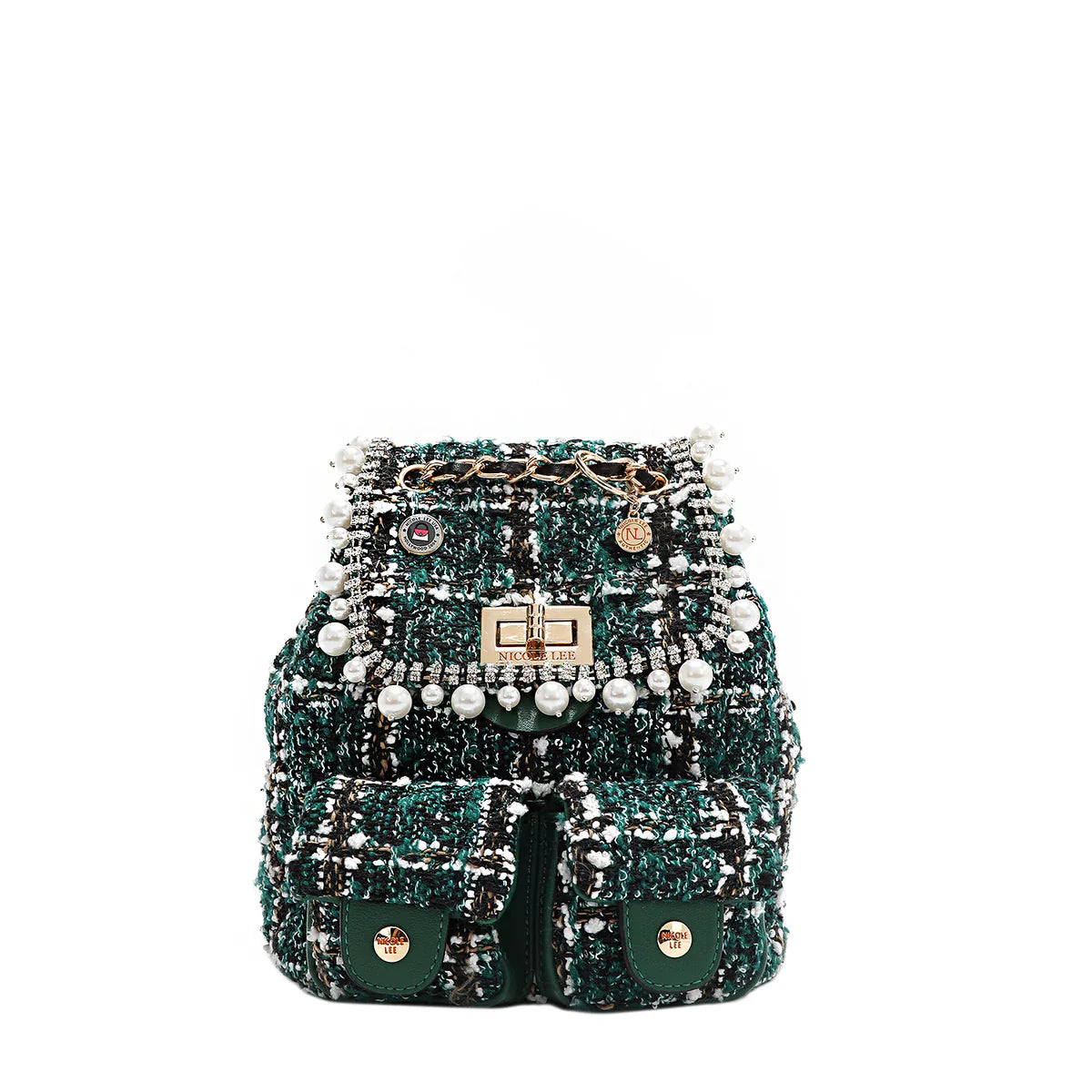 TWEED MINI BACKPACK - P17102 RED / BLACK / GREEN / BEIGE