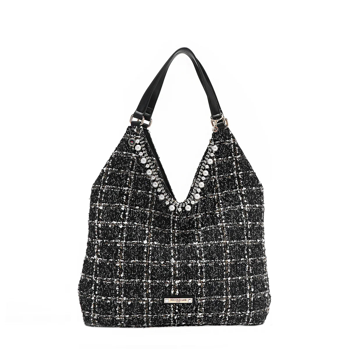 TWEED LARGE HOBO BAG - P17103 RED /BLACK/ BEIGE / GREEN
