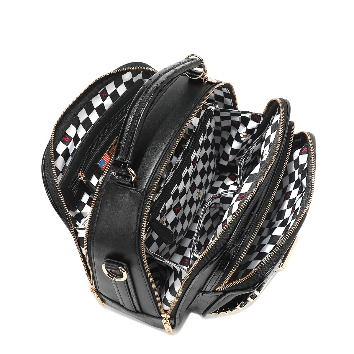 CALISTA TOP HANDLE HANDBAG - P17202 BLACK / NUDE / GOLD / SILVER