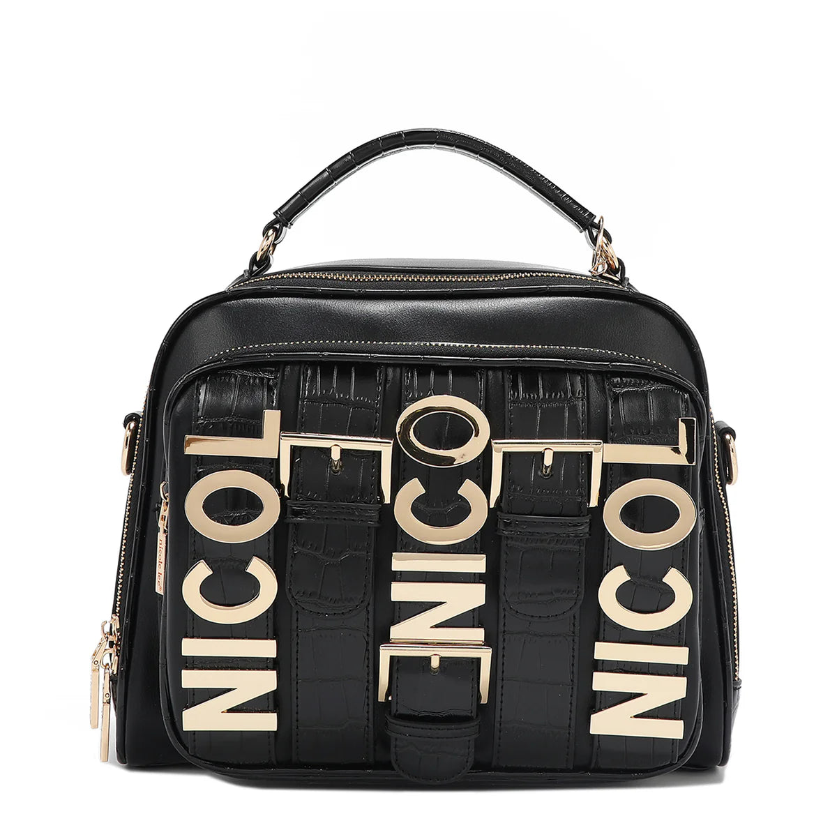 CALISTA TOP HANDLE HANDBAG - P17202 BLACK / NUDE / GOLD / SILVER