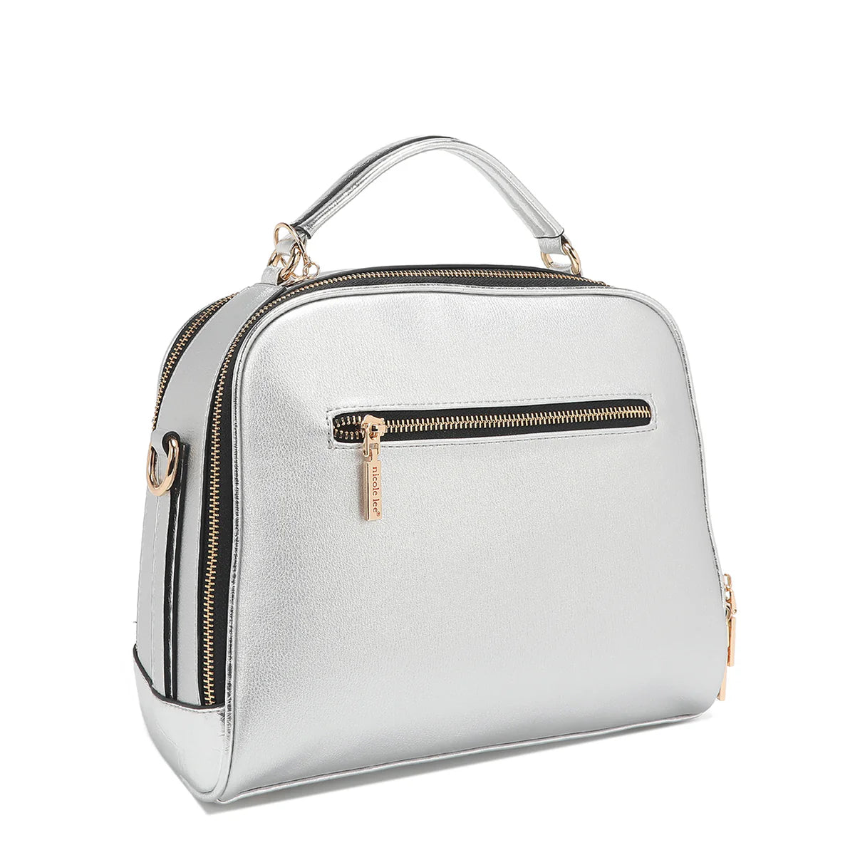 CALISTA TOP HANDLE HANDBAG - P17202 BLACK / NUDE / GOLD / SILVER