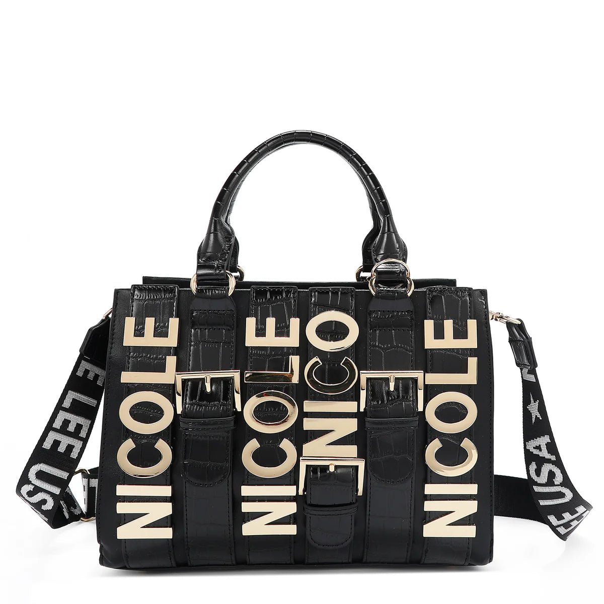 CALISTA SATCHEL - P17203 NUDE / BLACK / GOLD / SILVER