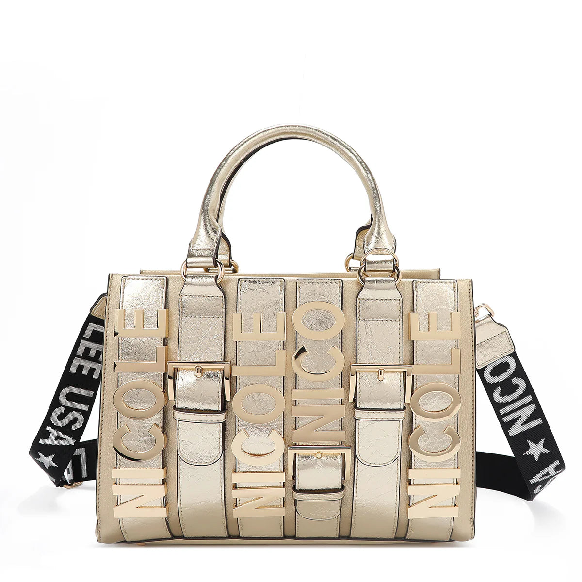 CALISTA SATCHEL - P17203 NUDE / BLACK / GOLD / SILVER