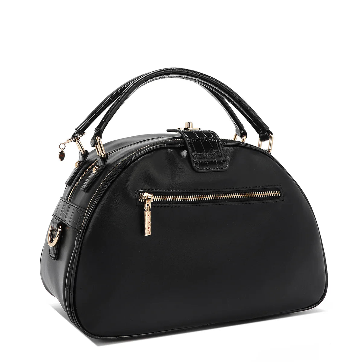 CALISTA DOME SATCHEL - P17204 BLACK / GOLD / SILVER / NUDE