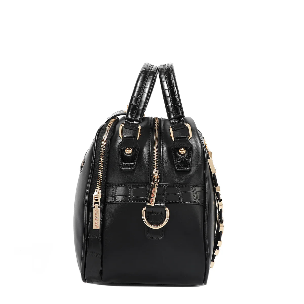 CALISTA DOME SATCHEL - P17204 BLACK / GOLD / SILVER / NUDE