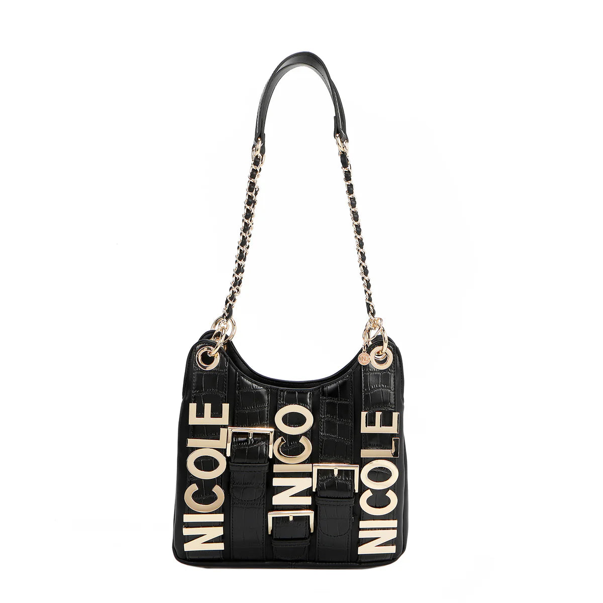 CALISTA CHAIN SHOULDER BAG - P17205 BLACK / GOLD / SILVER / NUDE